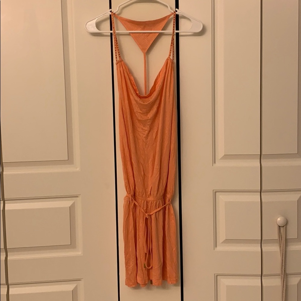 Sexy low back Peach dress